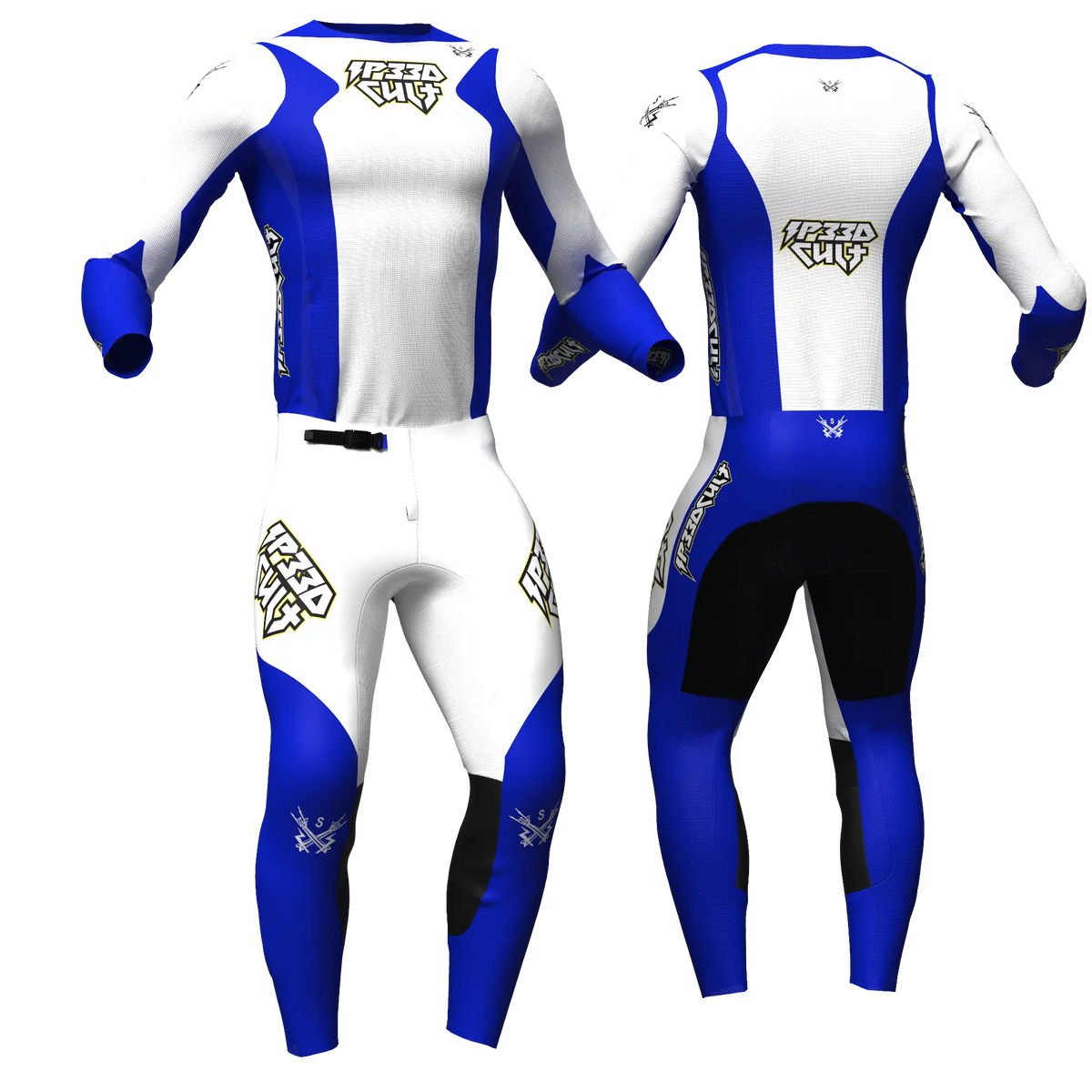 SP33DCULT MX Kit Sp33d Blue jersey and pants, front and back
