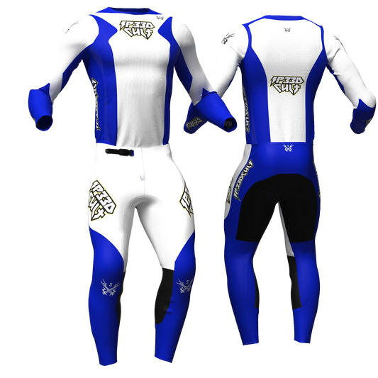SP33DCULT MX Kit Sp33d Blue jersey and pants, front and back