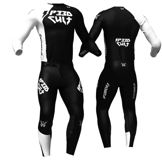 SP33DCULT MX Kit Volt Black/White jersey and pants, front and back